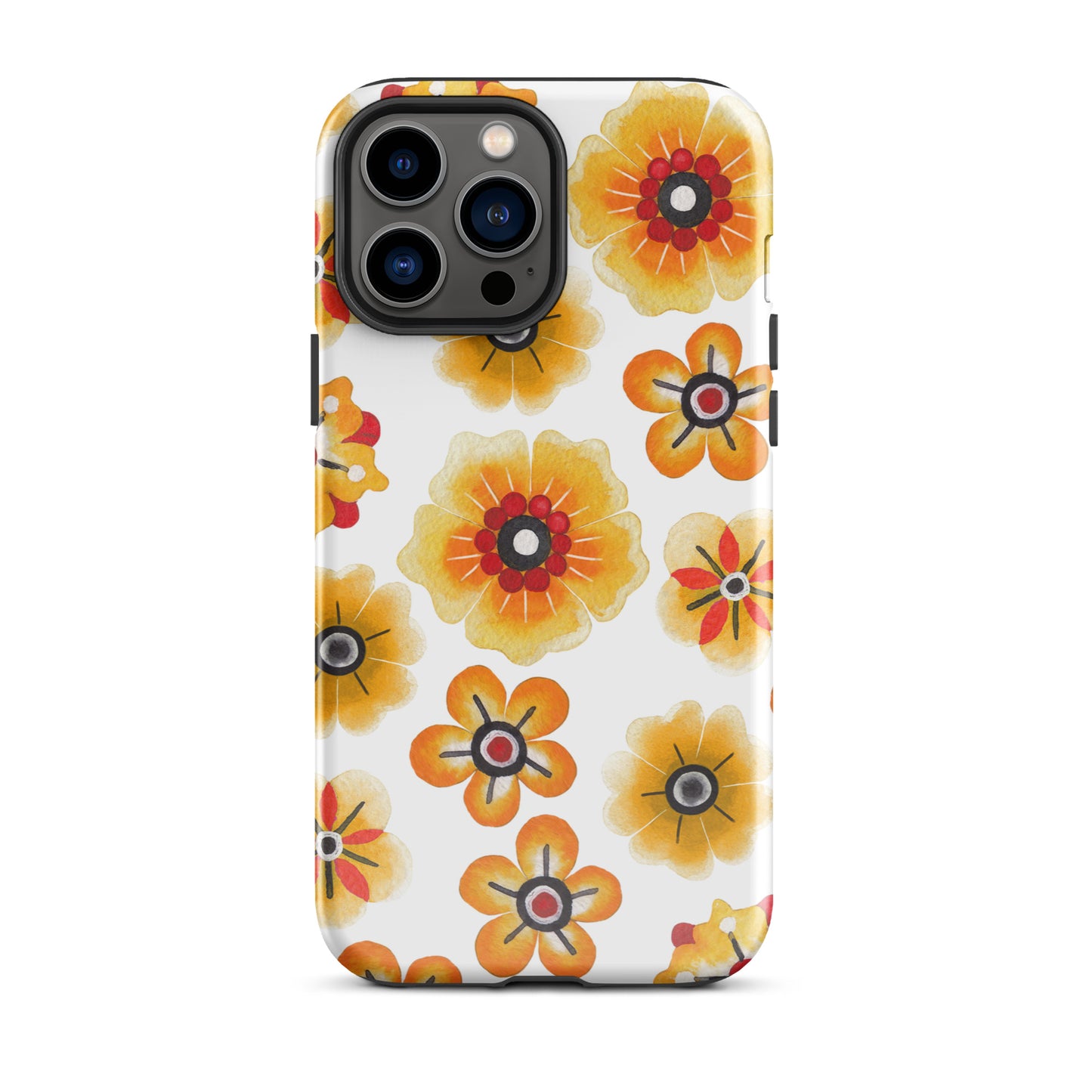 Tough Case for iPhone® Orange Flowers