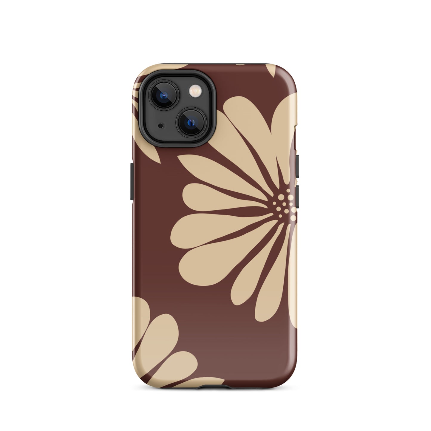 Tough Case for iPhone® Flowers Brown