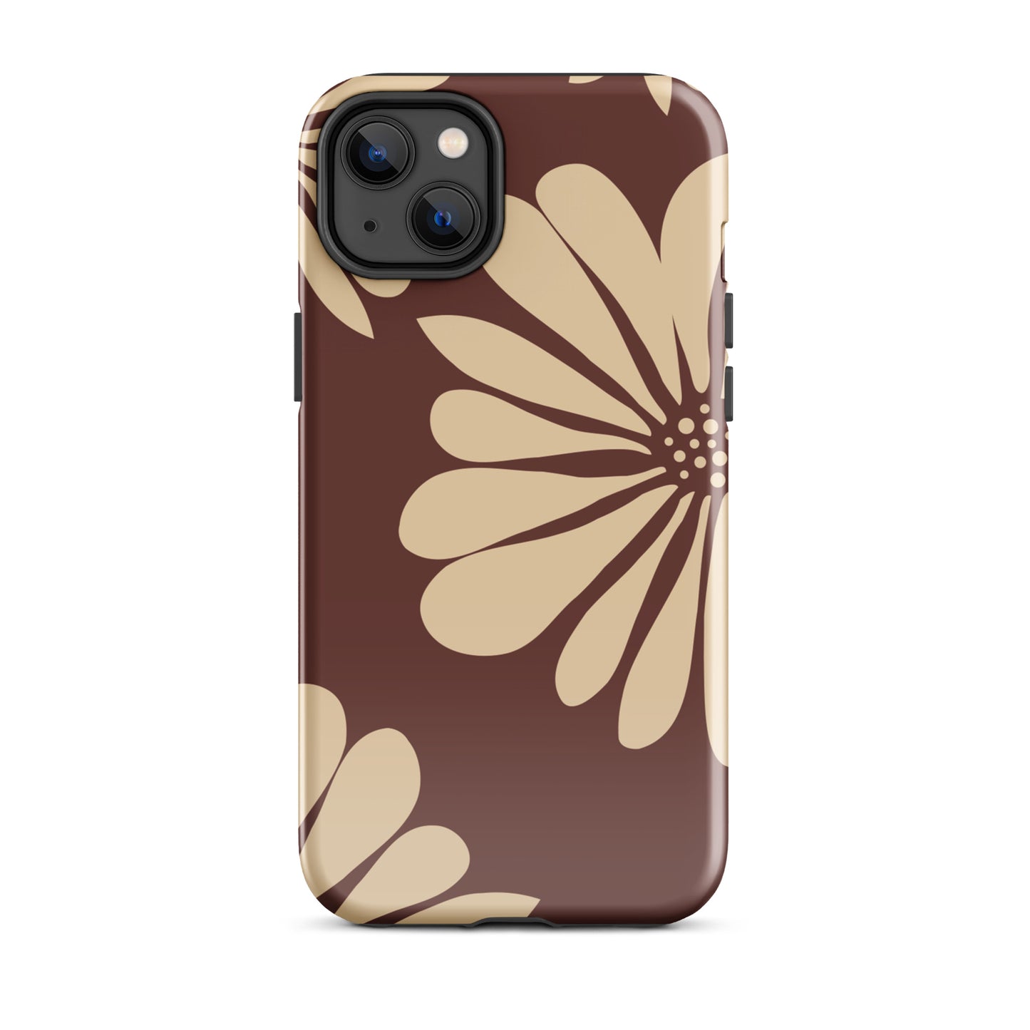 Tough Case for iPhone® Flowers Brown