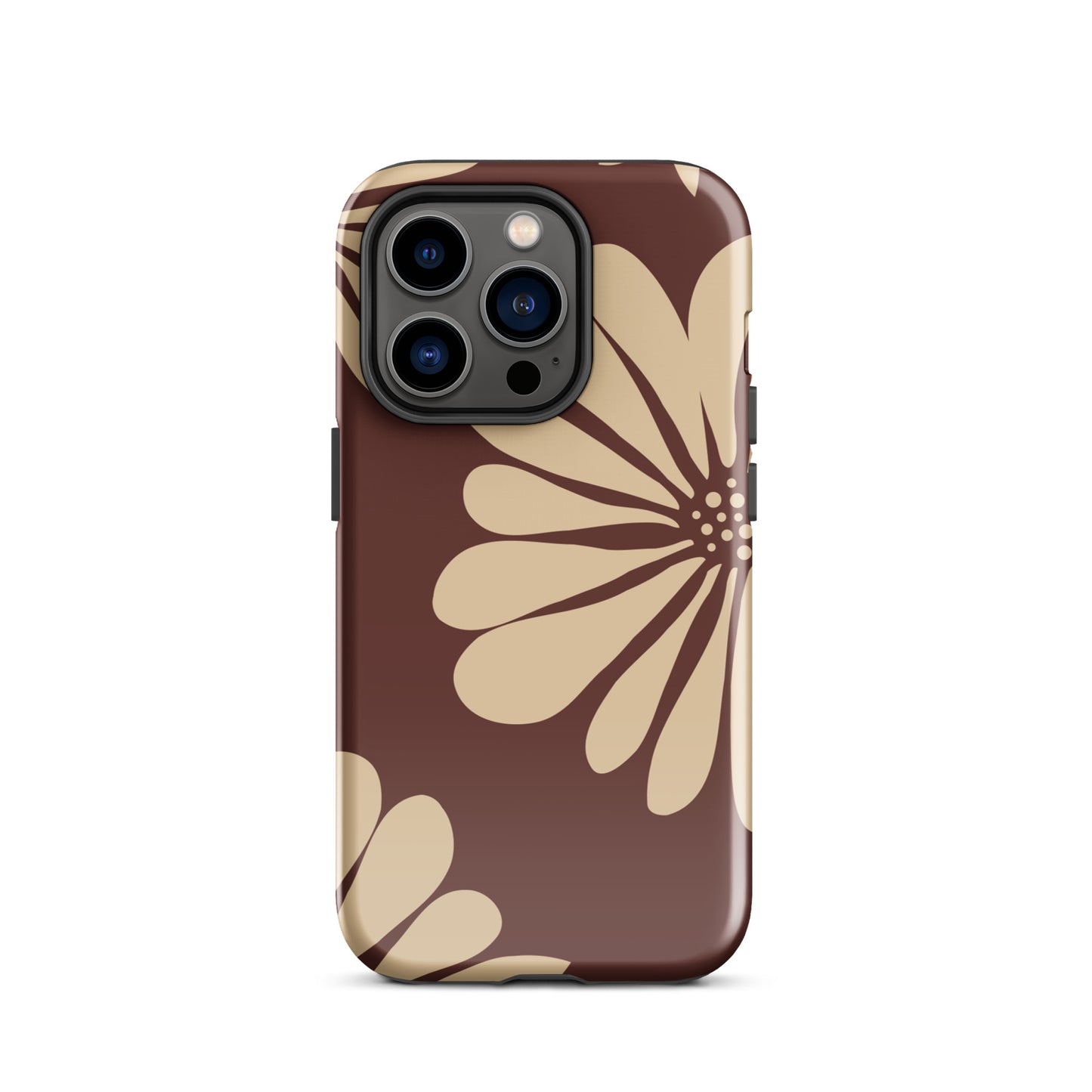 Tough Case for iPhone® Flowers Brown