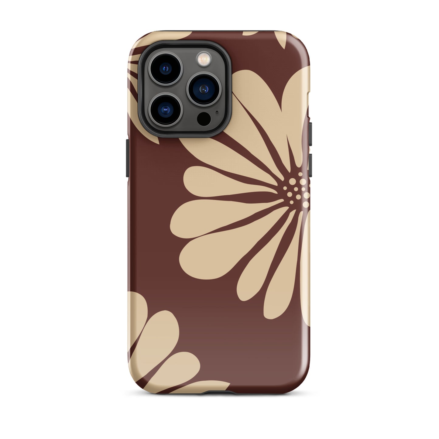 Tough Case for iPhone® Flowers Brown