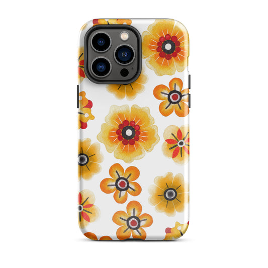 Tough Case for iPhone® Orange Flowers