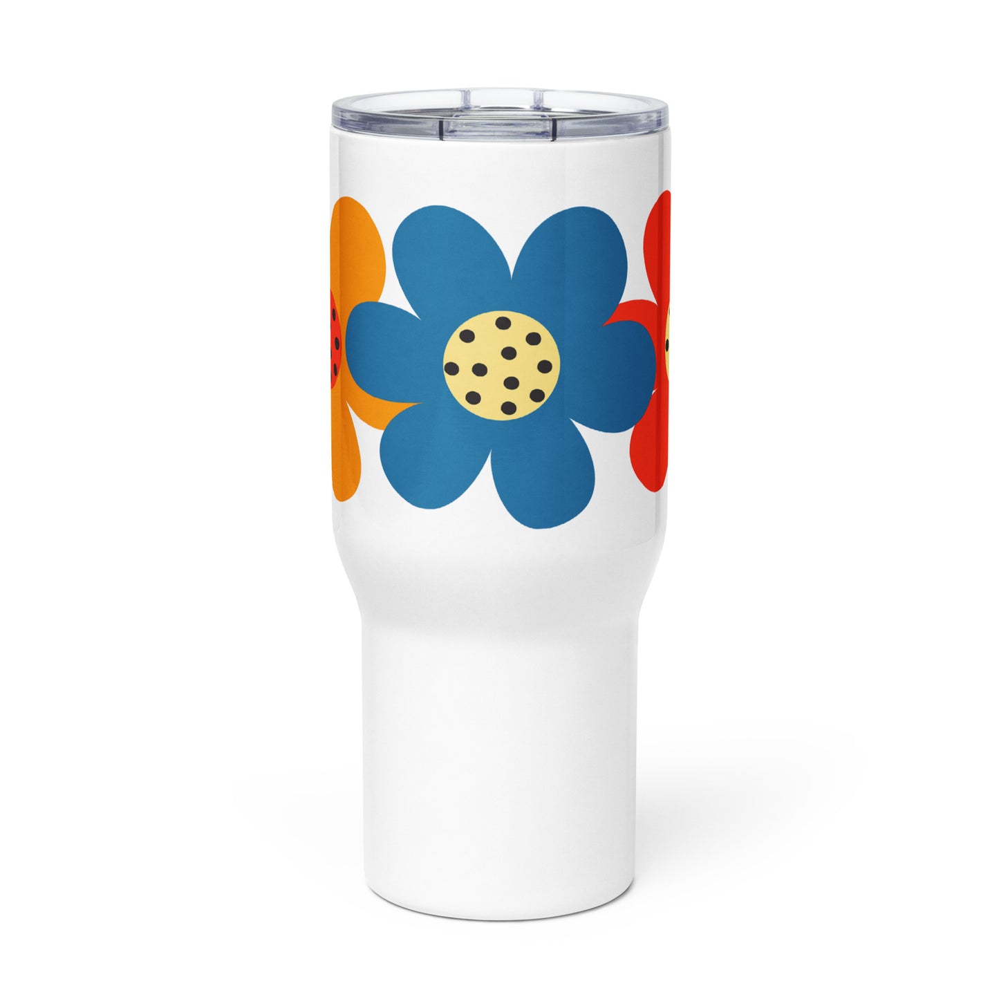 Travel mug with a handle Color Flowers